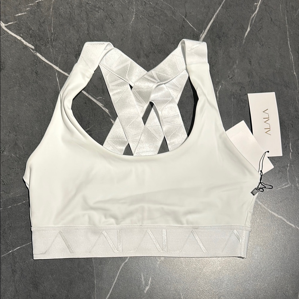 Alala white strappy sports bra
